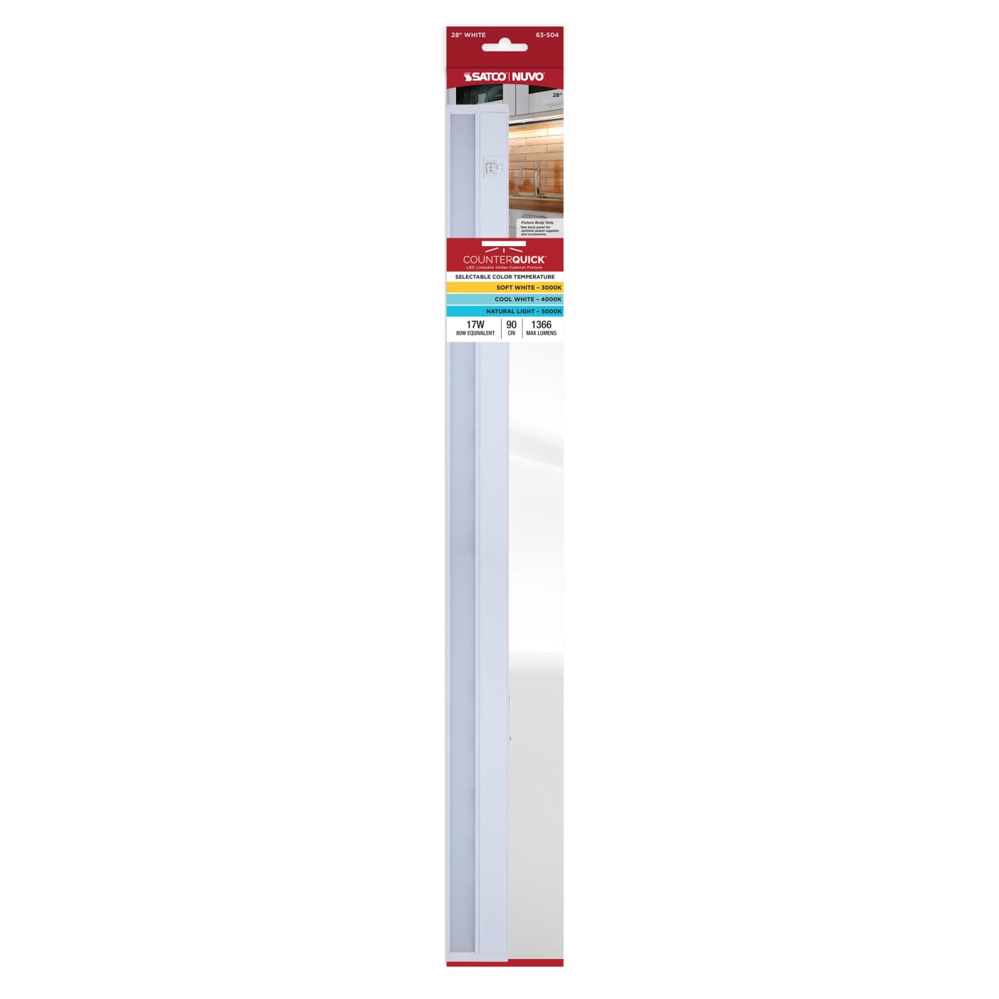UNDER CAB LED 3CCT 28" - WH - 63-504