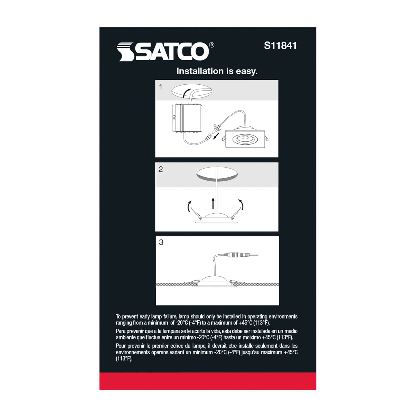9WLED/GBL/4/CCT/SQ/WH - S11841
