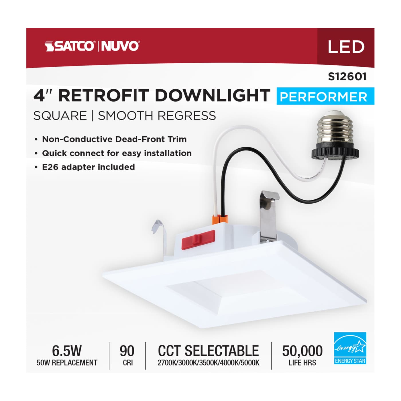 6WLED/DLR/4/5CCT/E/SQ/WH - S12601