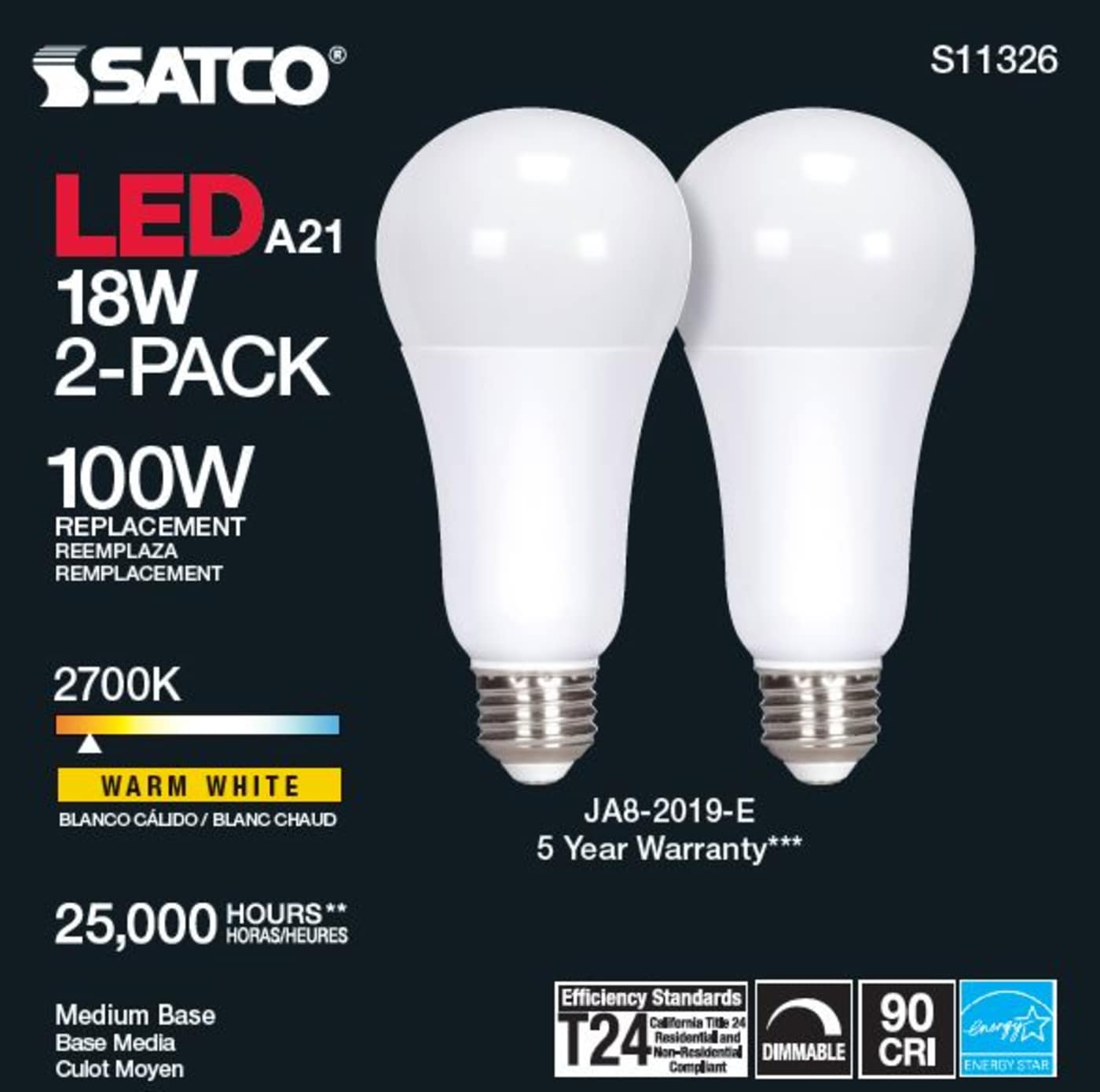 18A21/LED/927/120V/D/2PK - S11326