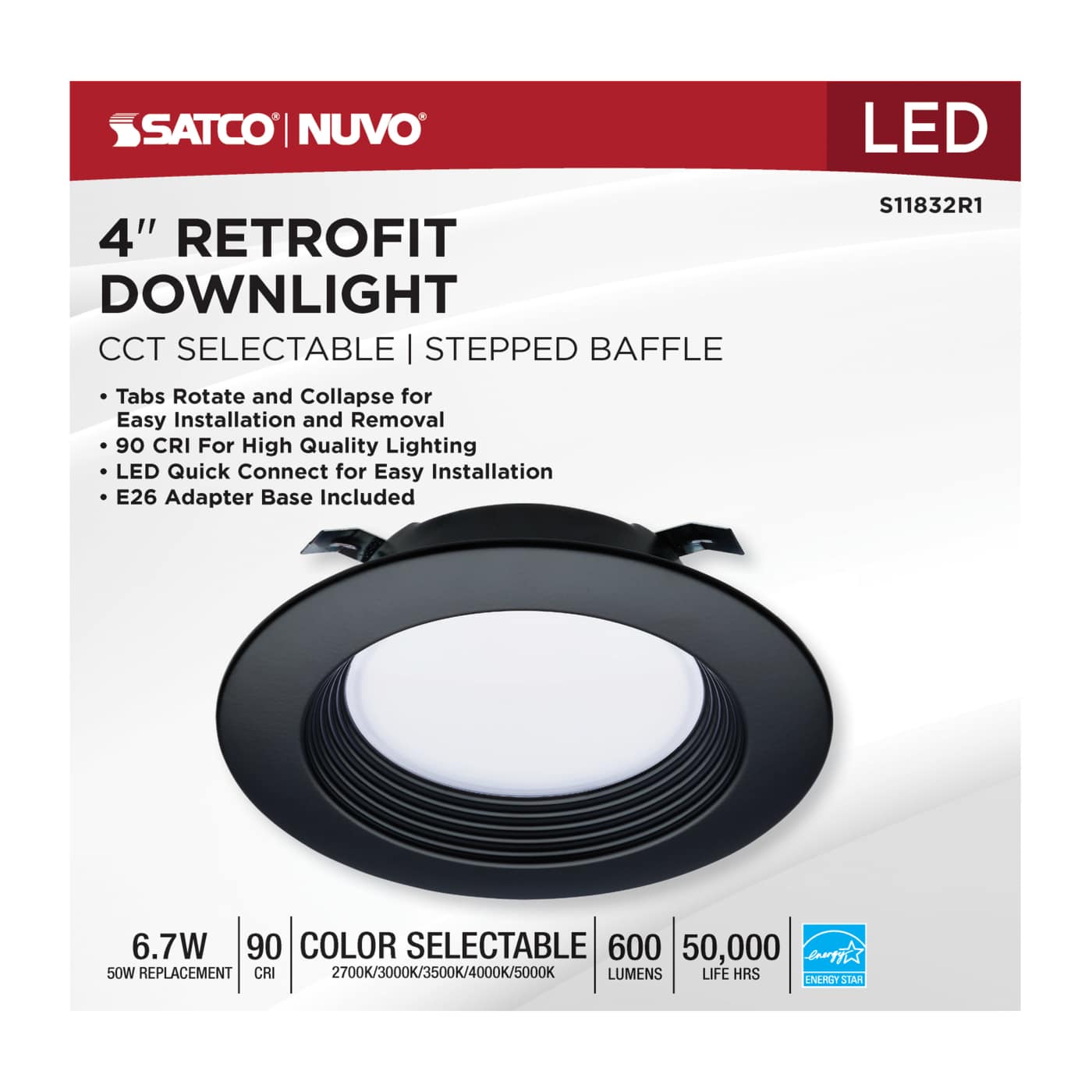 6.7WLED/DLR/4/CCT-SEL/RD/BL - S11832R1