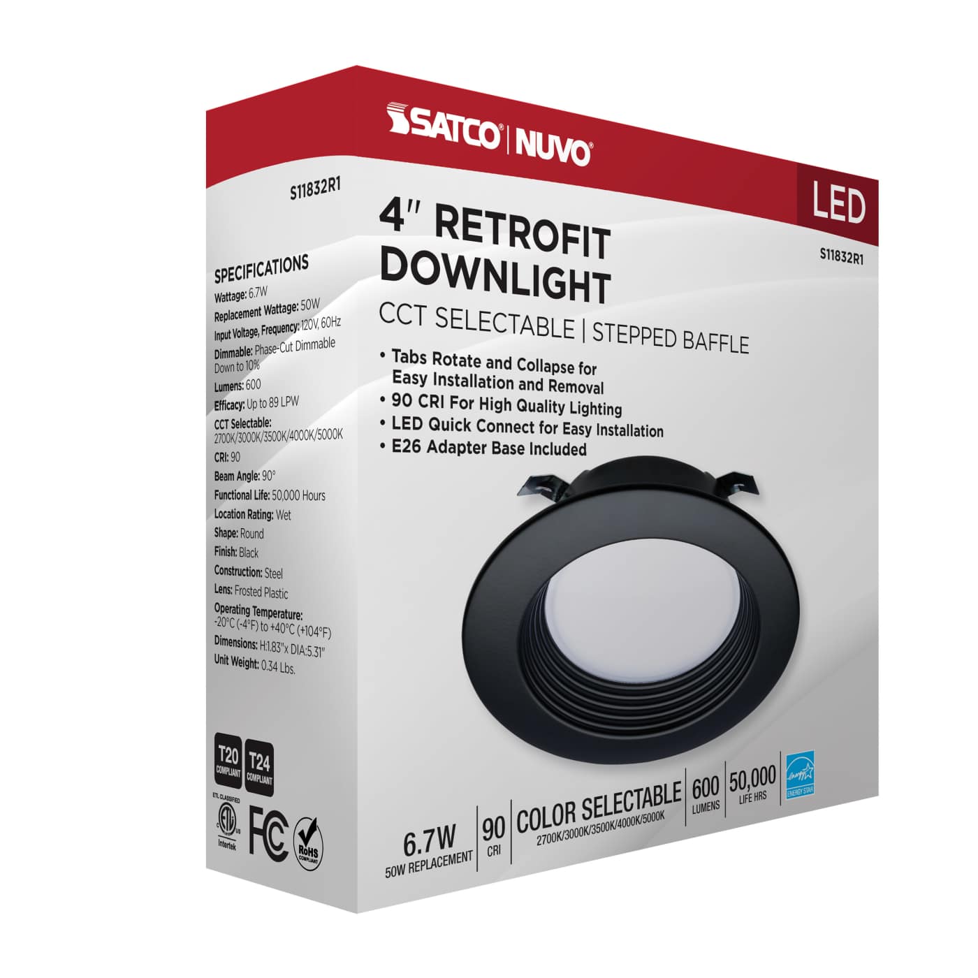 6.7WLED/DLR/4/CCT-SEL/RD/BL - S11832R1
