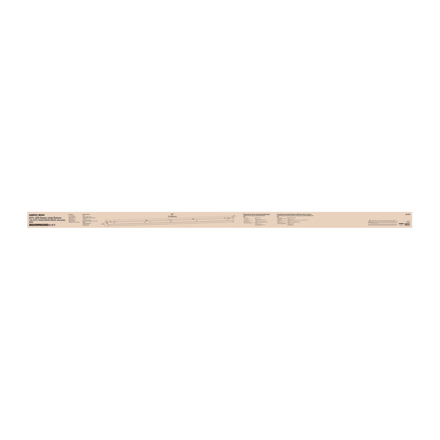 8'LINEAR STRIP WHITE FINISH - 65-703