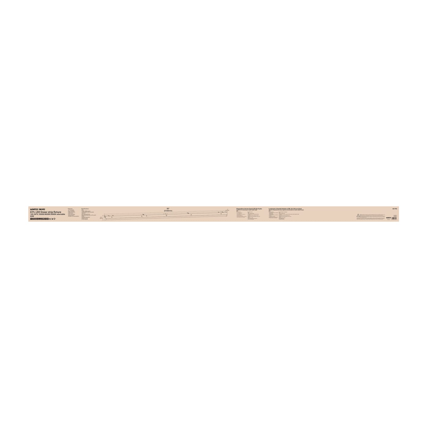 8'LINEAR STRIP WHITE FINISH - 65-703