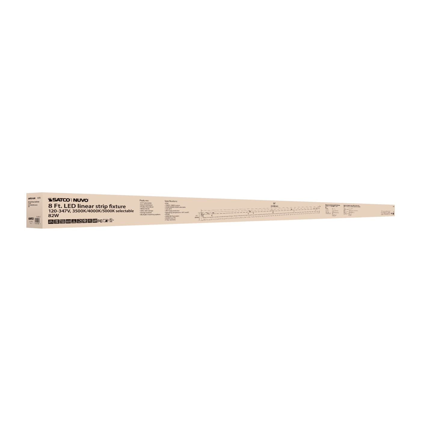 8'LINEAR STRIP WHITE FINISH - 65-703