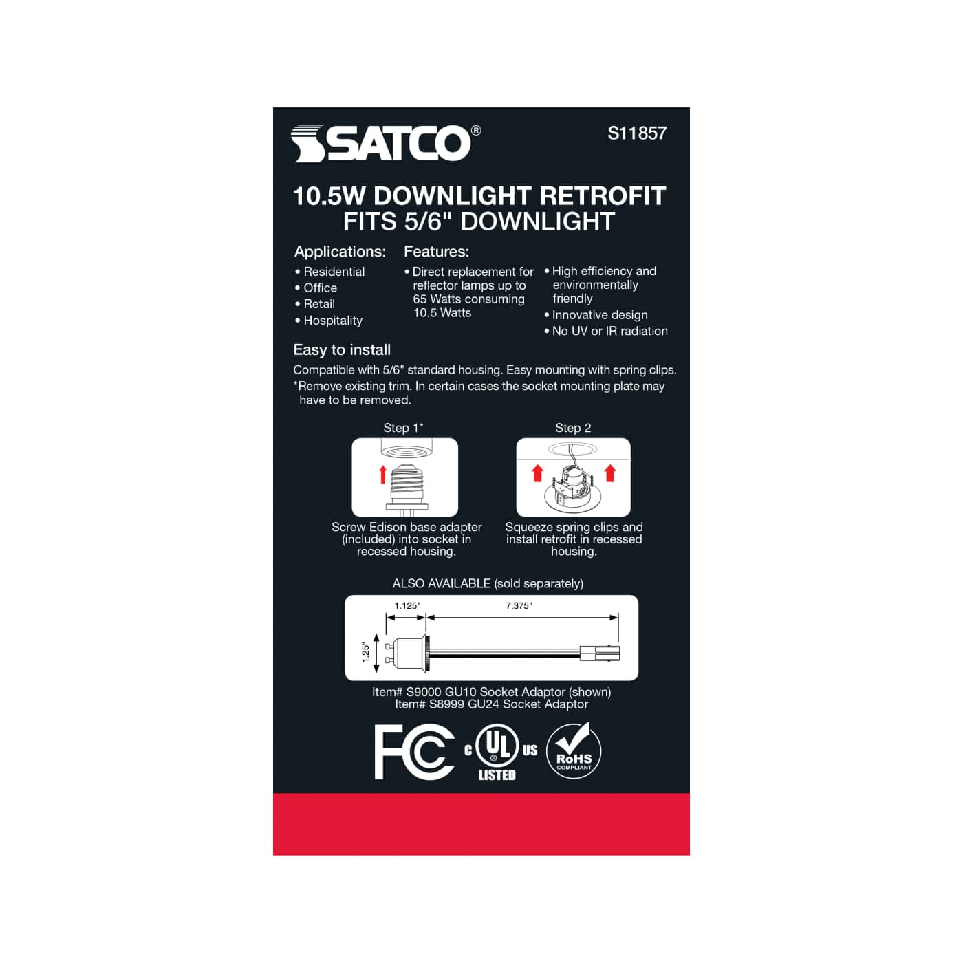 10.5WLED/DIR/5-6/CCT-SEL/120V/ - S11857