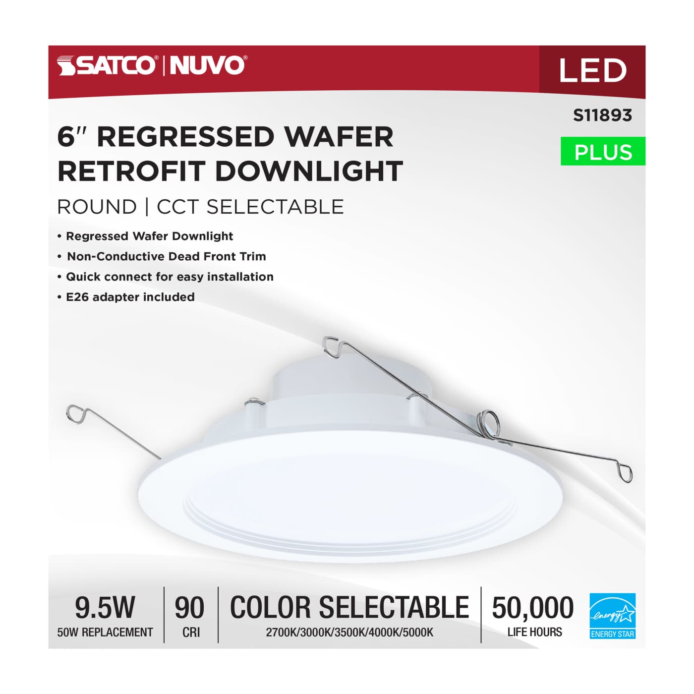 10WLED/DLR/6/CCT-SEL/WR/RND/WH - S11893