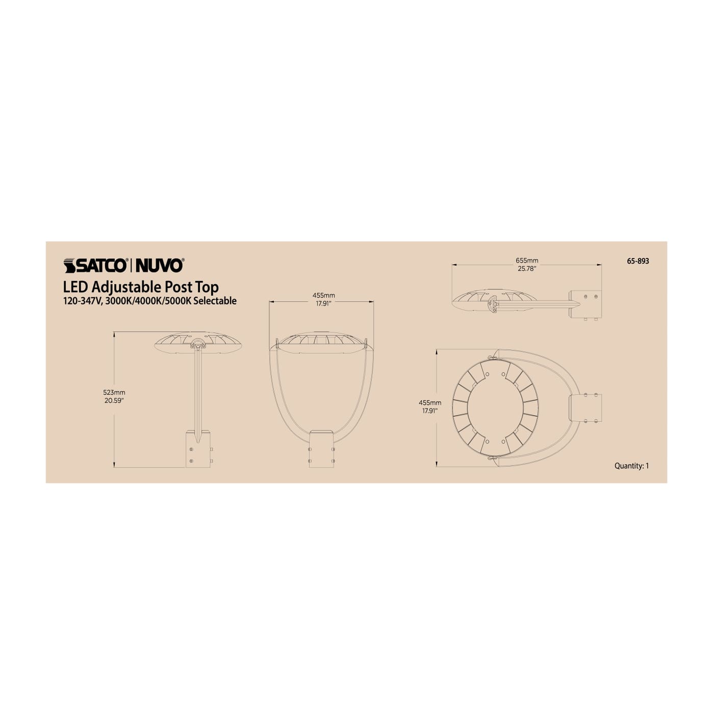 LED 100W POST TOP CCT SELECT - 65-893