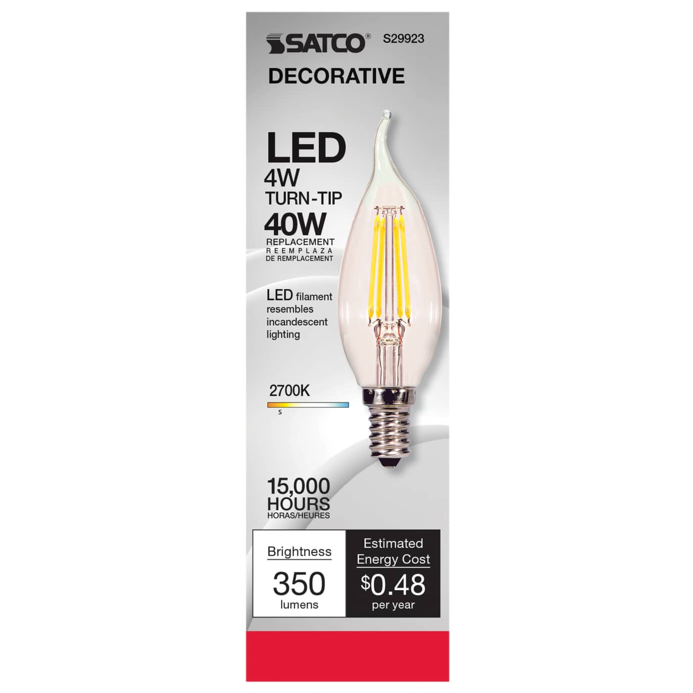 4W CFC/LED/27K/CL/120V - S29923