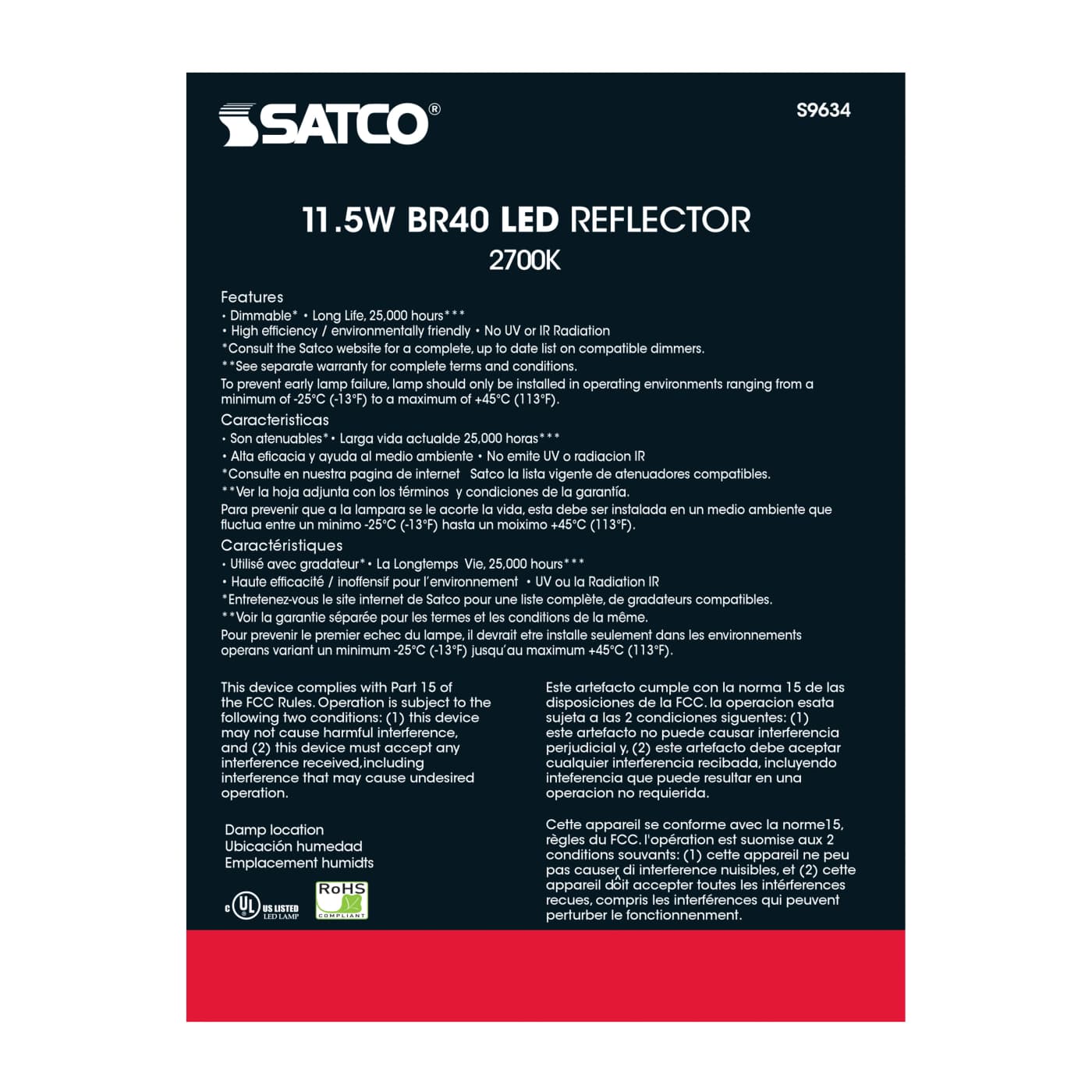 11.5BR40/LED/2700K/940L/120V - S9634