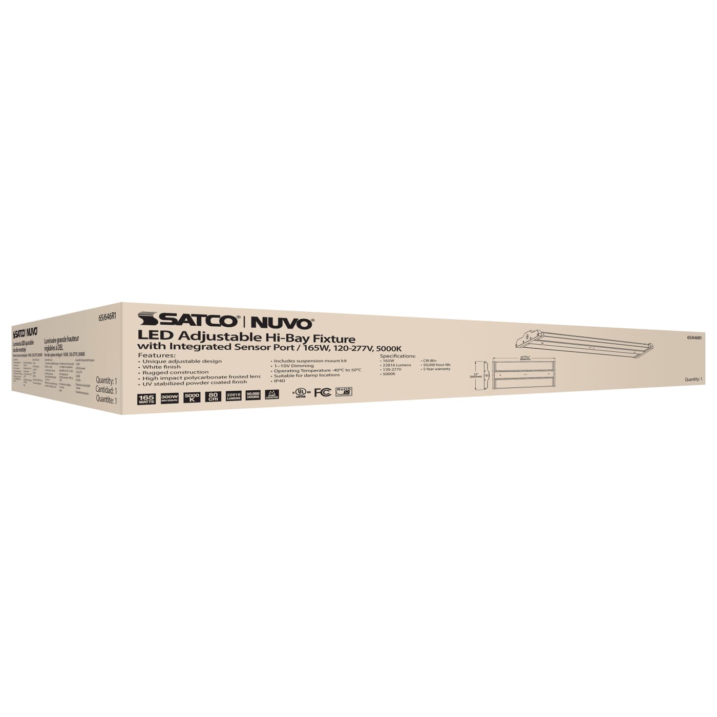 165W LED ADJUSTABLE HIGH BAY - 65-646R1