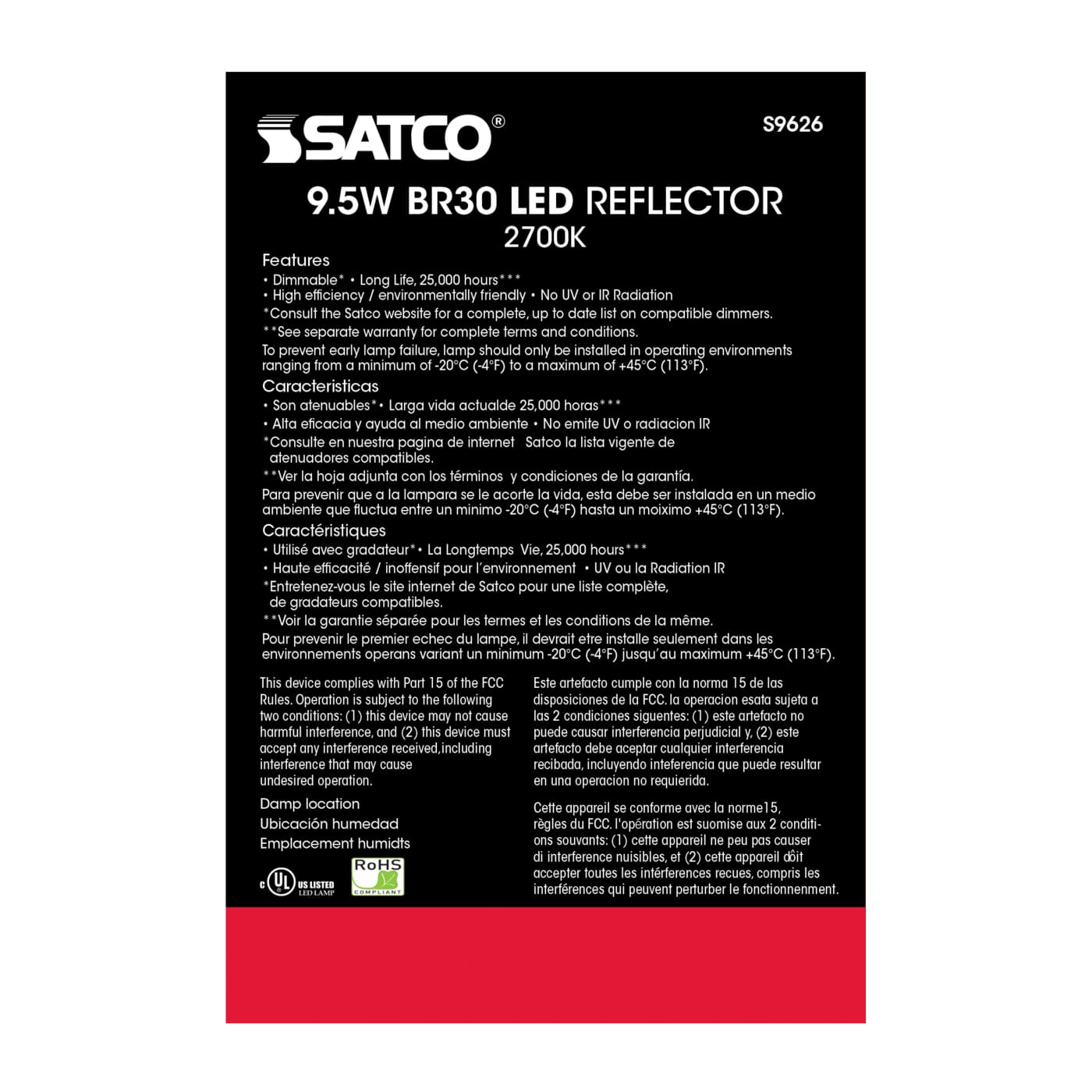 9.5BR30/LED/27K/GU24/650L/120V - S9626