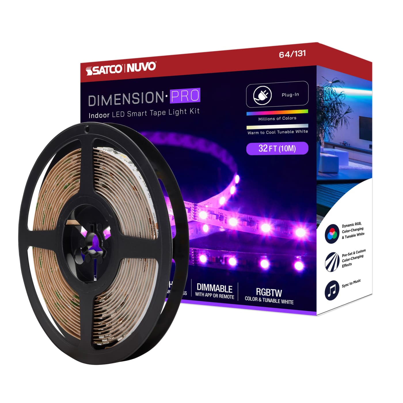TAPE/RGBTW-HO/IP20/PLUG/SF/32' - 64-131