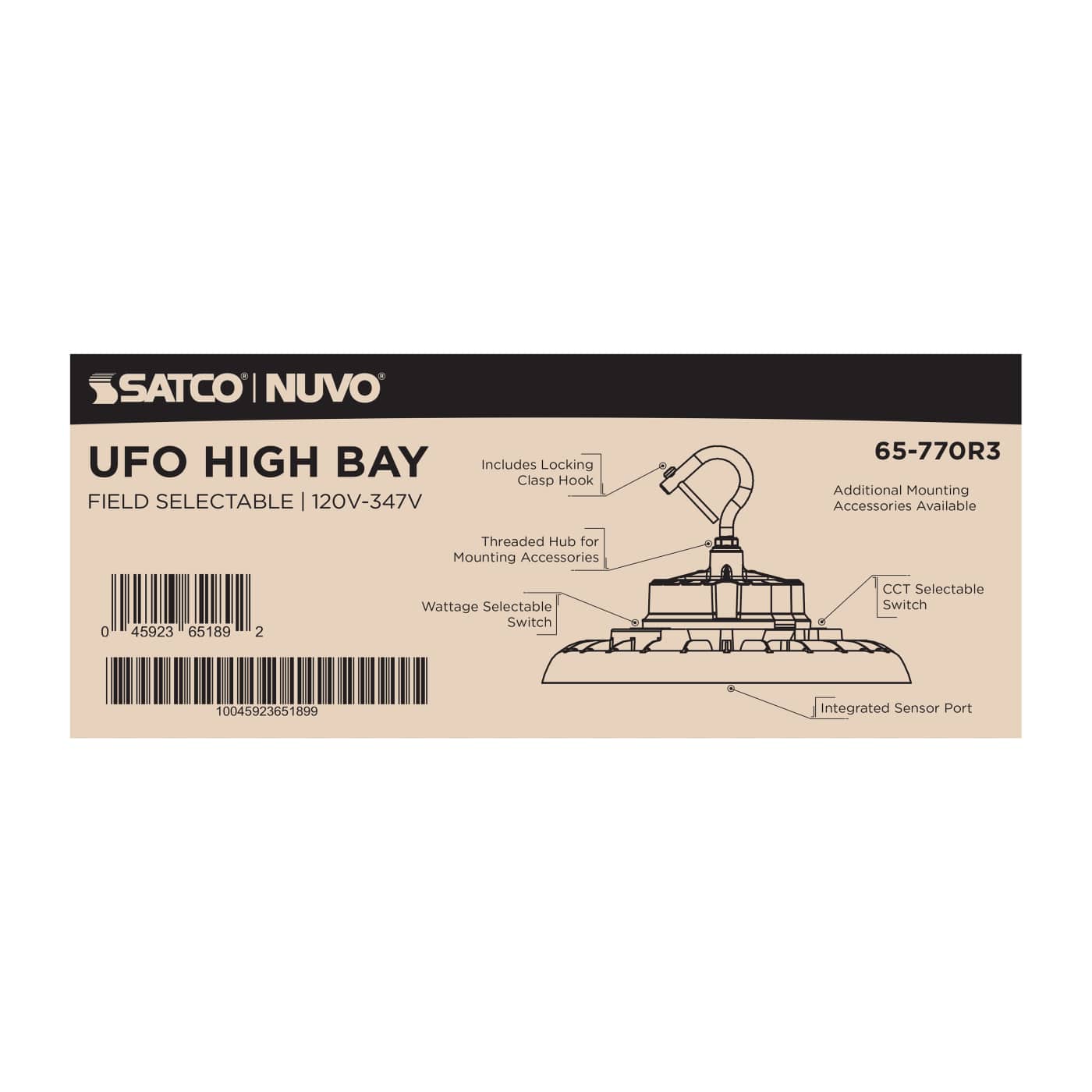 LED UFO HIGHBAY CCT & WATT ADJ - 65-770R3