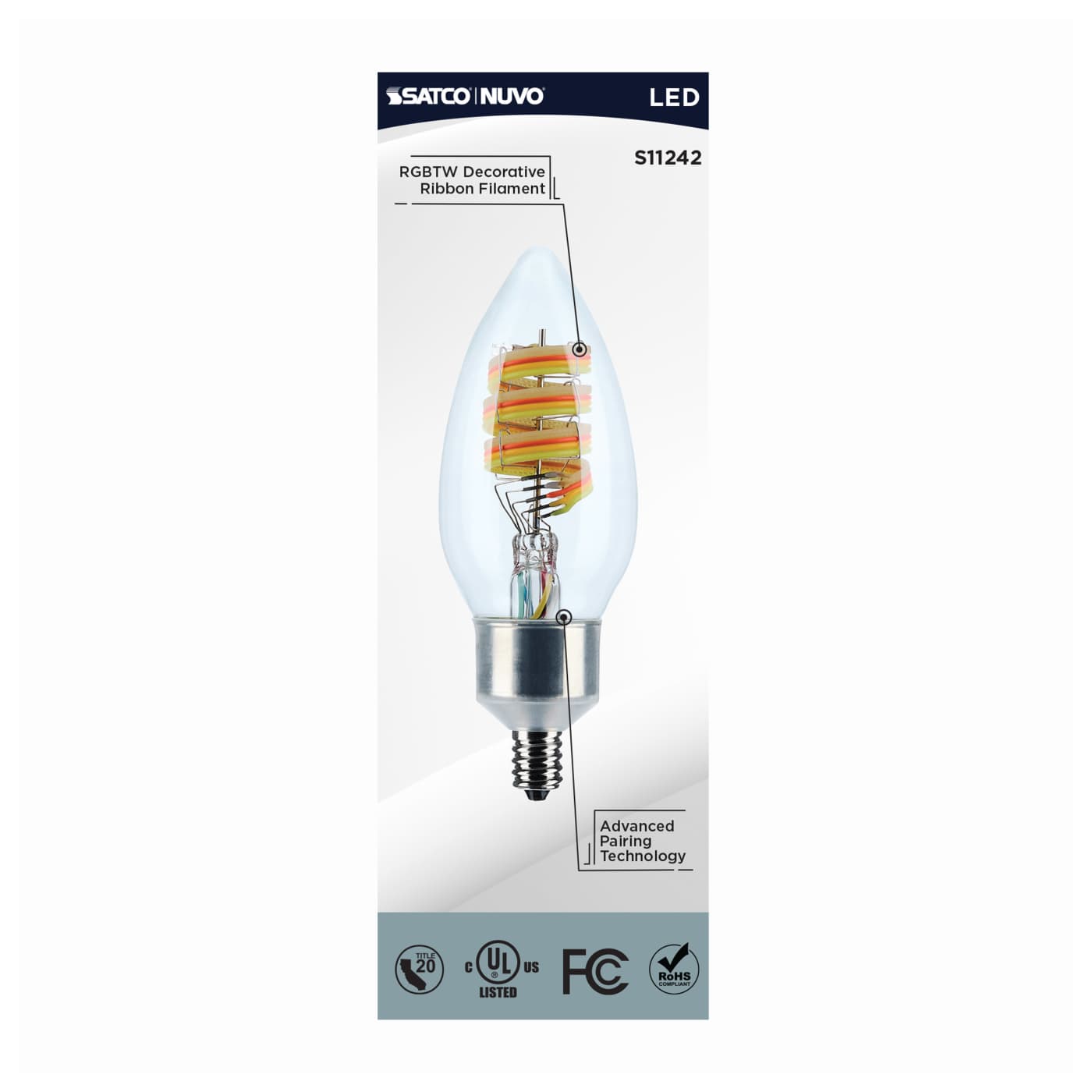 B11/4W/LED/RGBTW/CL/E12 - S11242