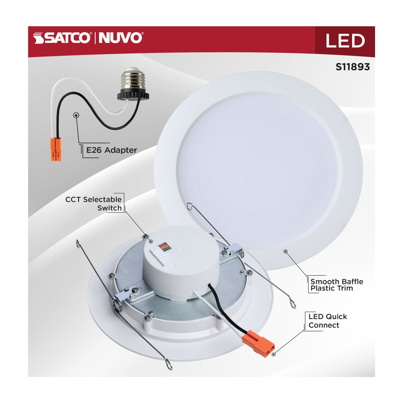 10WLED/DLR/6/CCT-SEL/WR/RND/WH - S11893