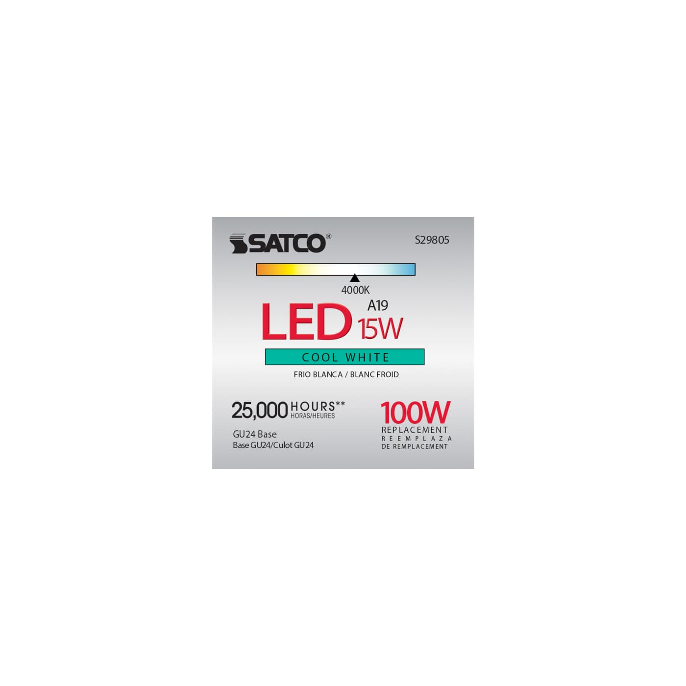15A19/LED/40K/1600/120V/GU24 - S29805