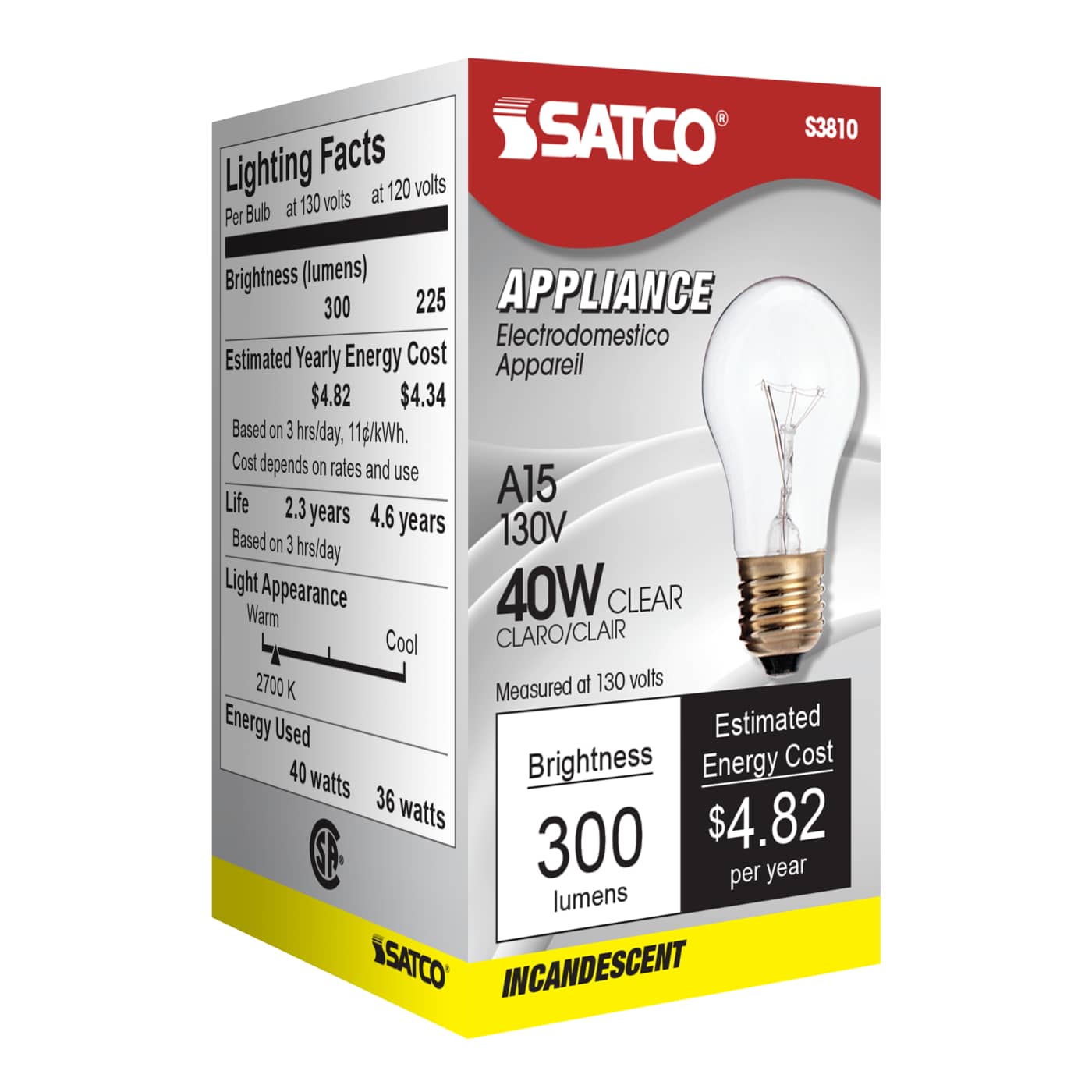 40A15 CLEAR BOXED 130V - S3810