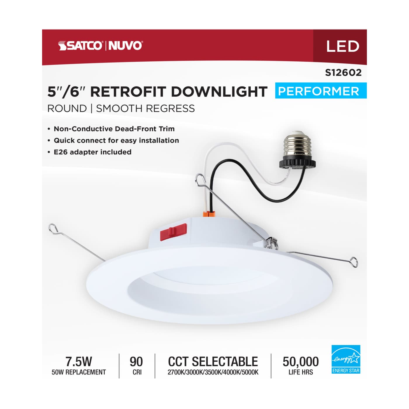 8WLED/DLR/5-6/5CCT/E/RND/WH - S12602