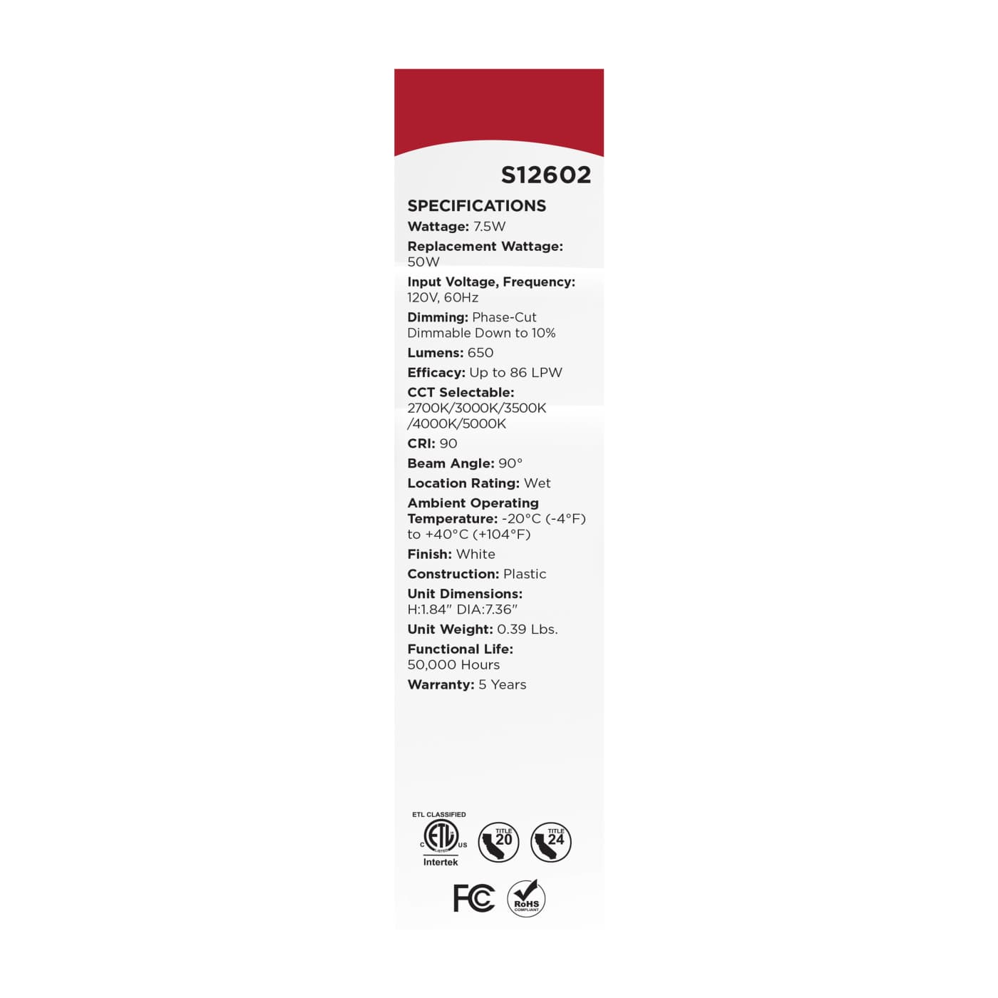 8WLED/DLR/5-6/5CCT/E/RND/WH - S12602
