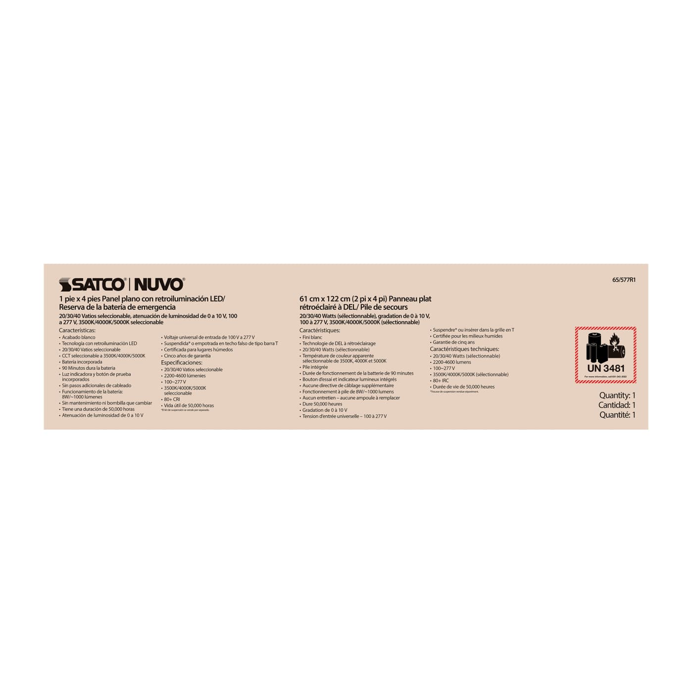 1X4 LED EM BACKLIT FLAT PANEL - 65-577R1