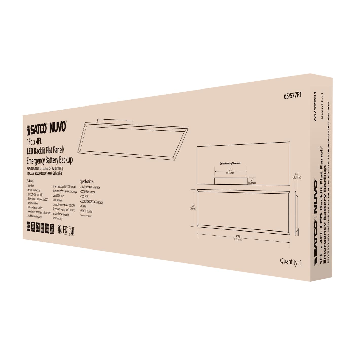 1X4 LED EM BACKLIT FLAT PANEL - 65-577R1