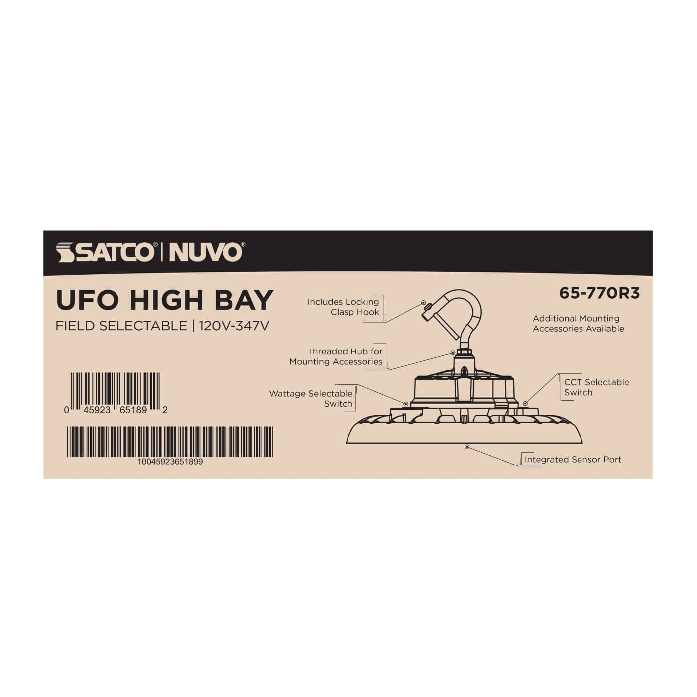 LED UFO HIGHBAY CCT & WATT ADJ - 65-770R3