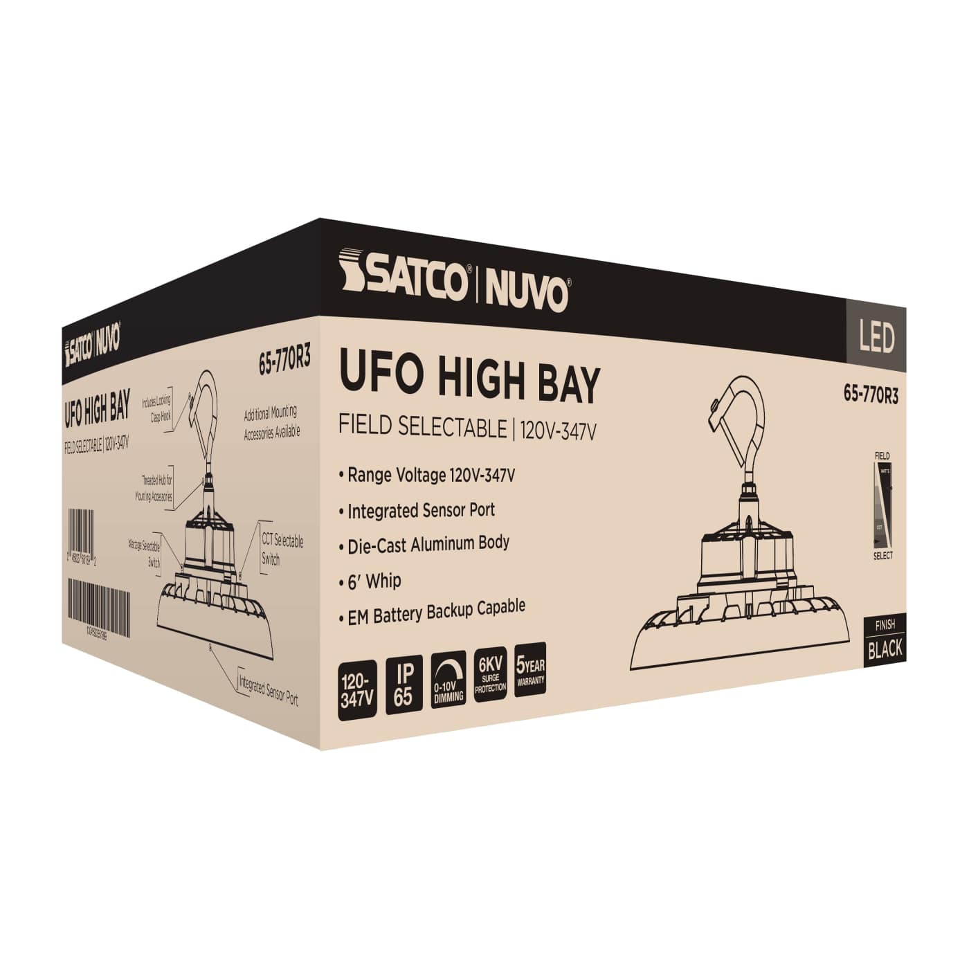 LED UFO HIGHBAY CCT & WATT ADJ - 65-770R3