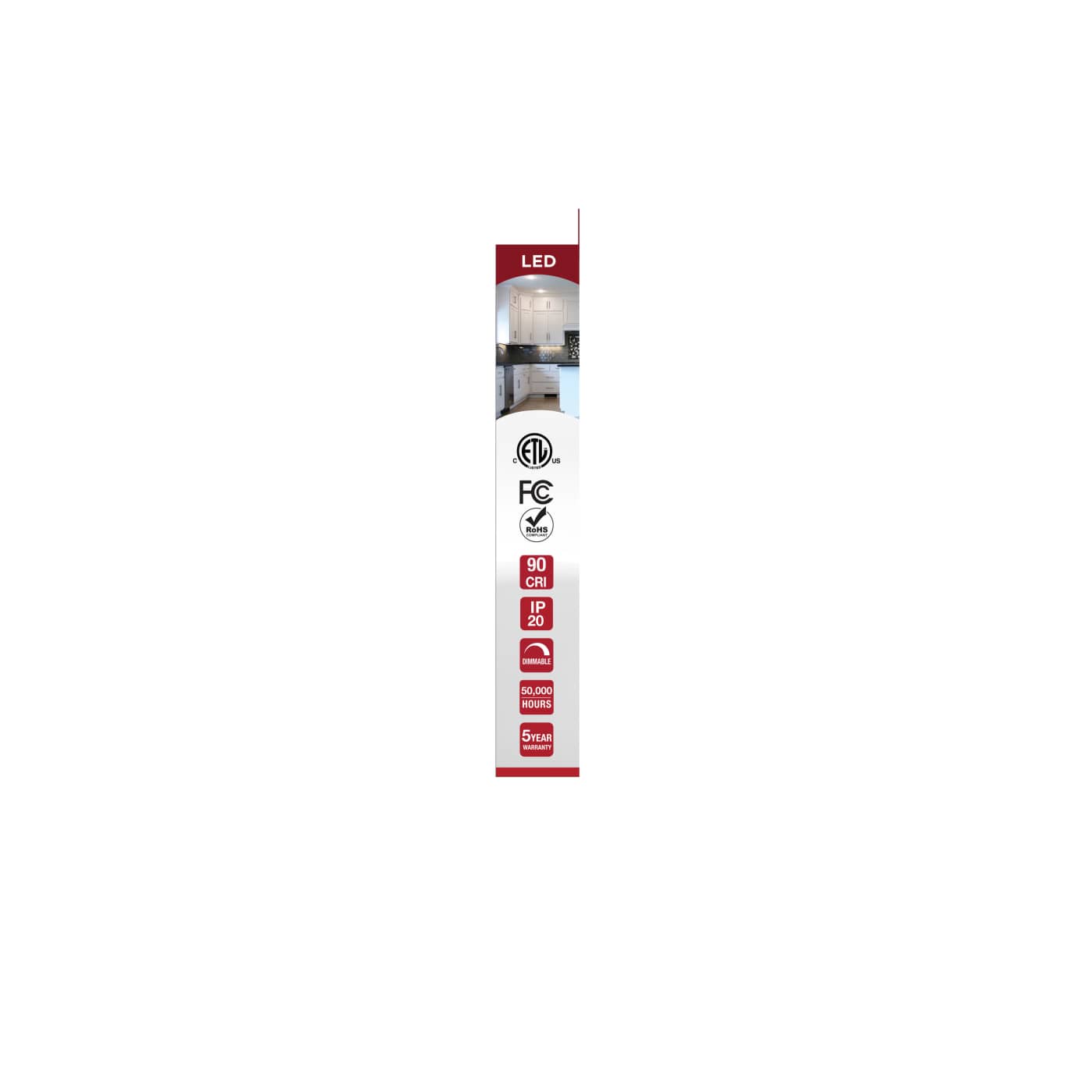 UNDER CAB LED 3CCT 8" - WH - 63-500
