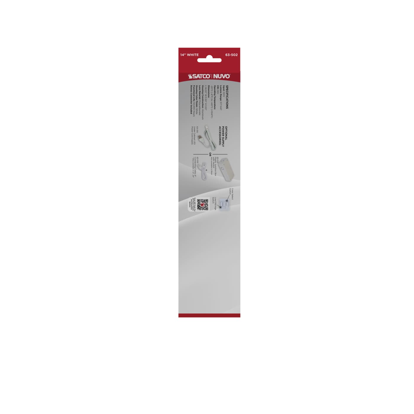 UNDER CAB LED 3CCT 14" - WH - 63-502