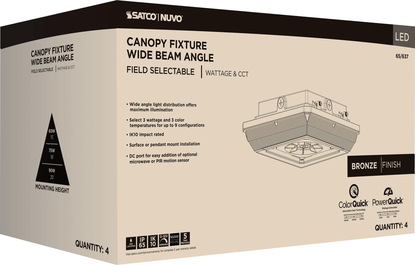 LED WIDE BEAM ANGLE CANOPY - 65-637