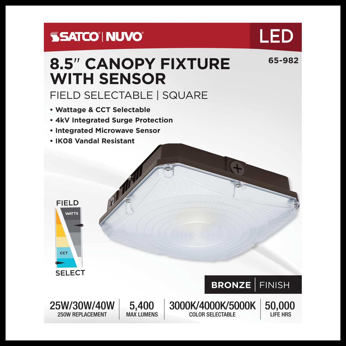 8.5" LED CANOPY W/SENSOR - 65-982