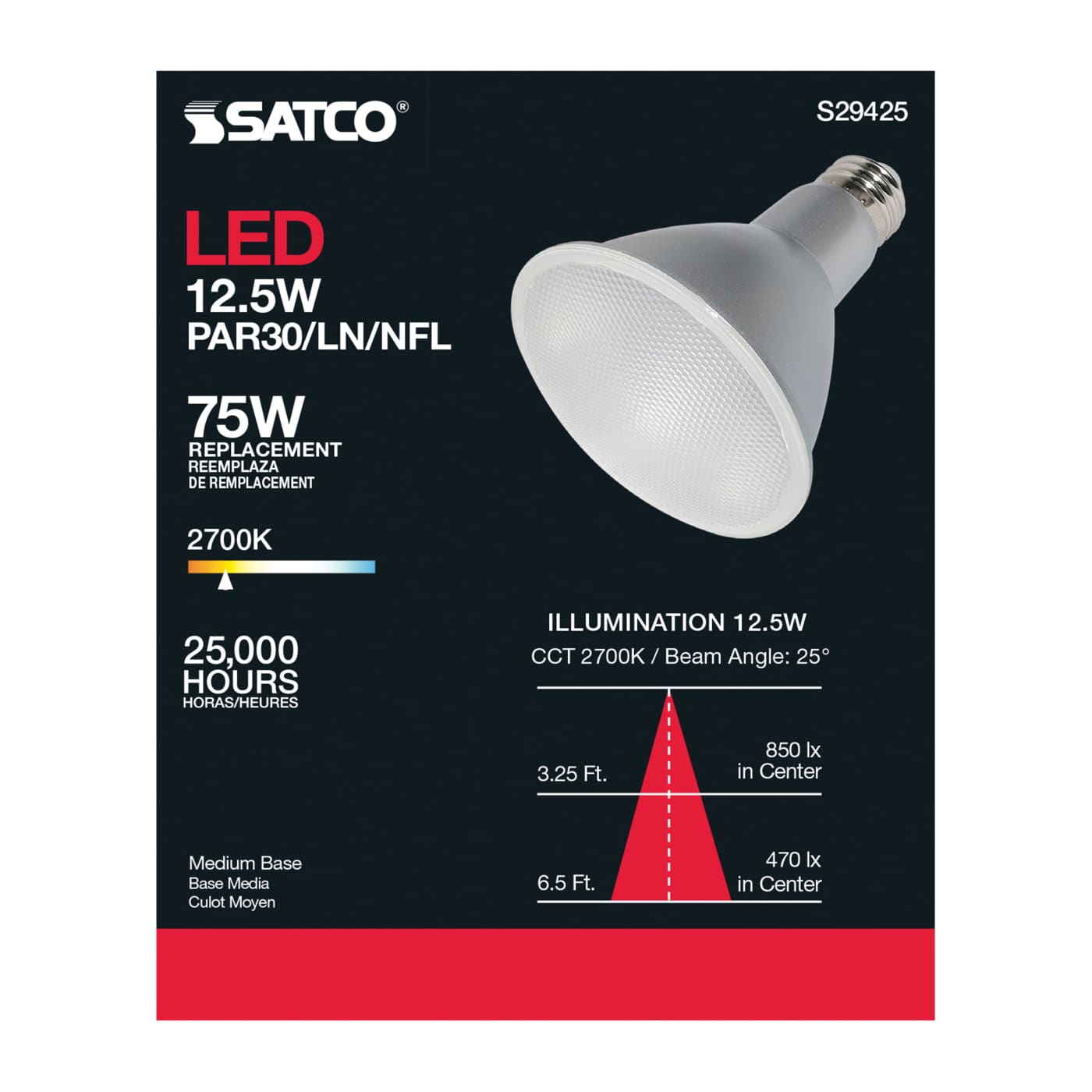 12.5PAR30/LN/LED/25'/927/120V - S29425
