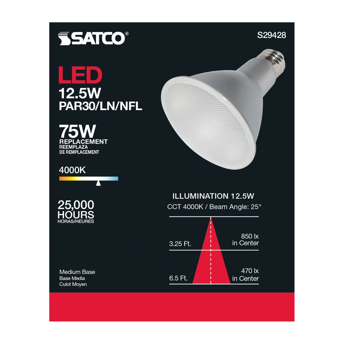 12.5PAR30/LN/LED/25'/940/120V - S29428