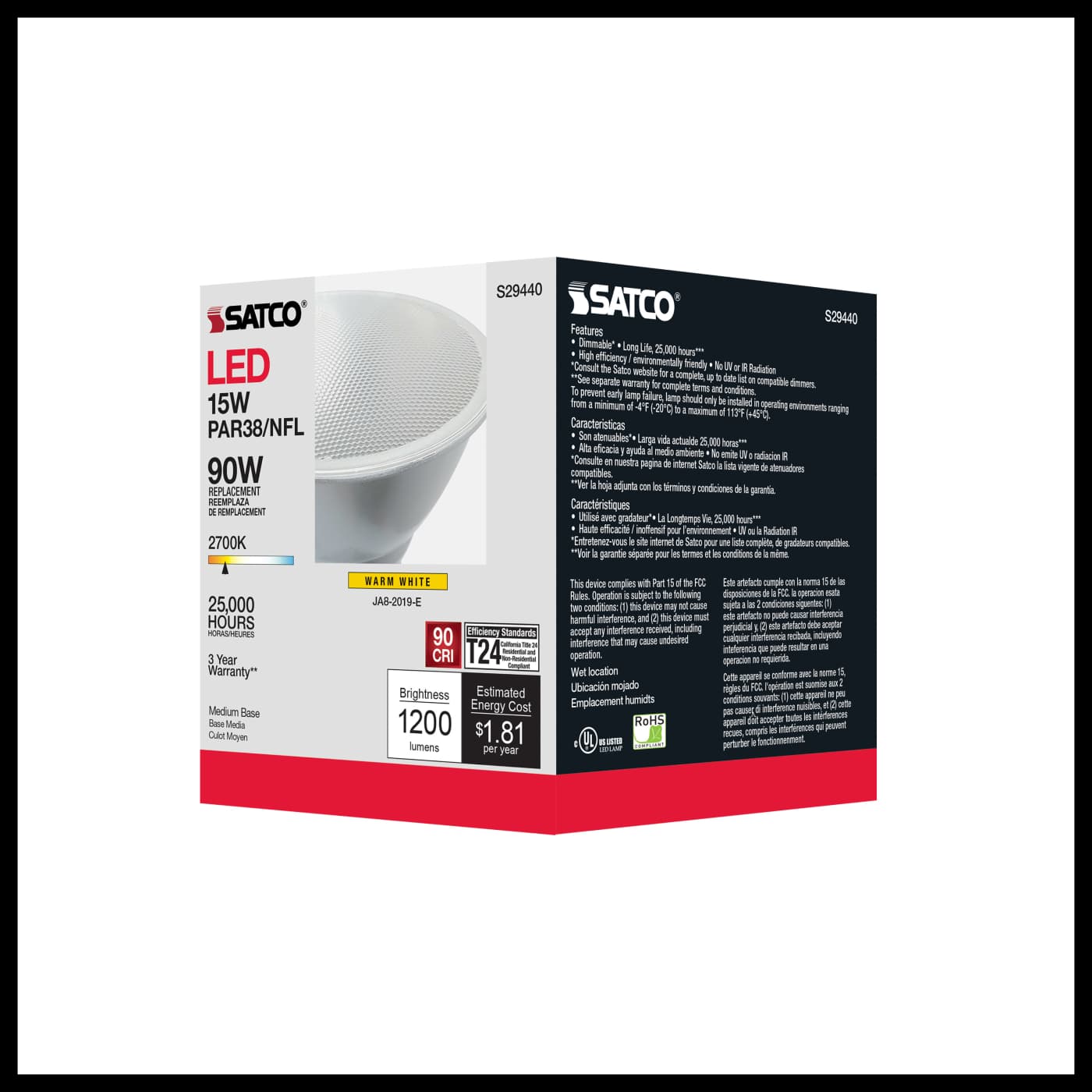 15PAR38/LED/25'/927/120V - S29440