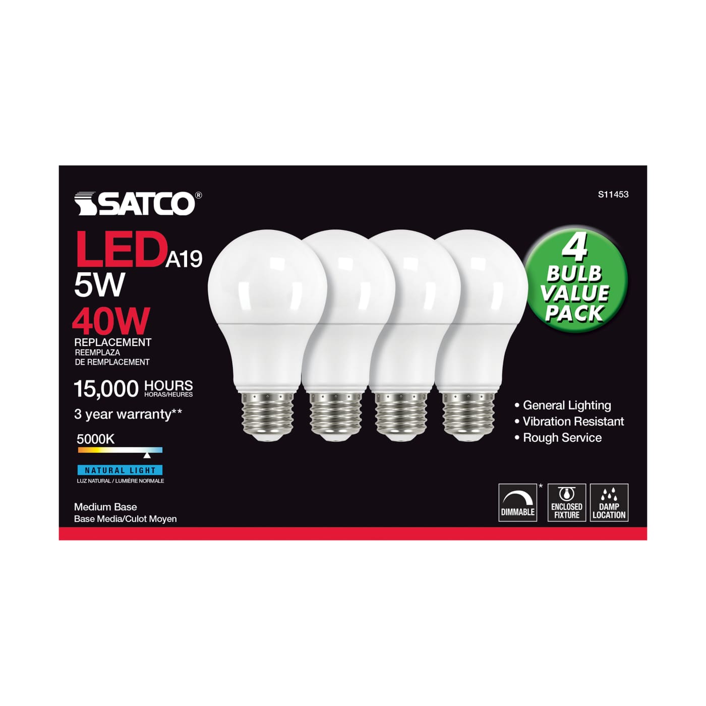 5A19/LED/850/120V/D/4PK - S11453