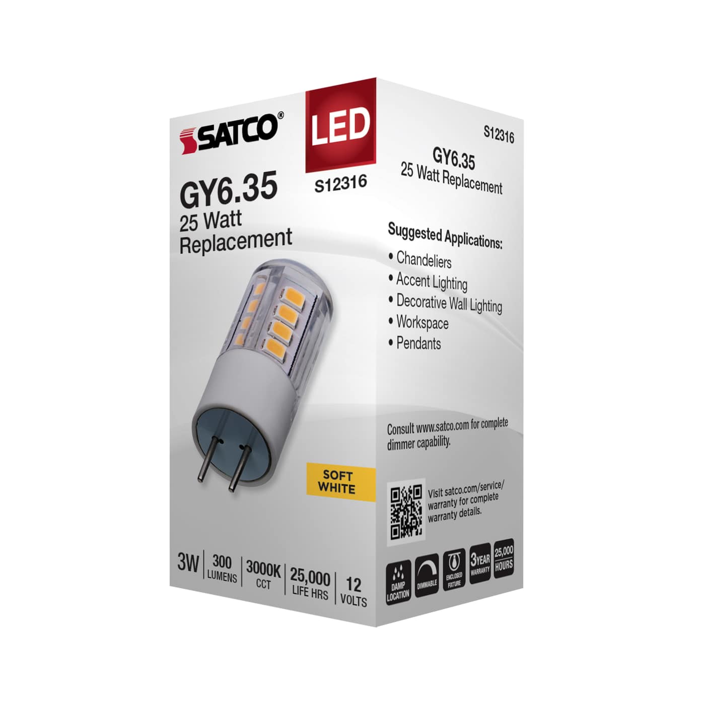 3W/LED/GY6.35/CL/830/12V - S12316