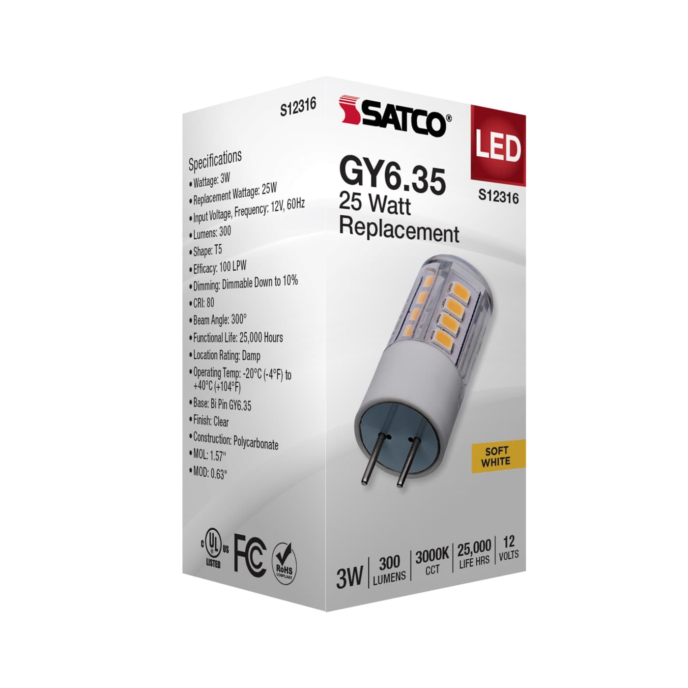 3W/LED/GY6.35/CL/830/12V - S12316