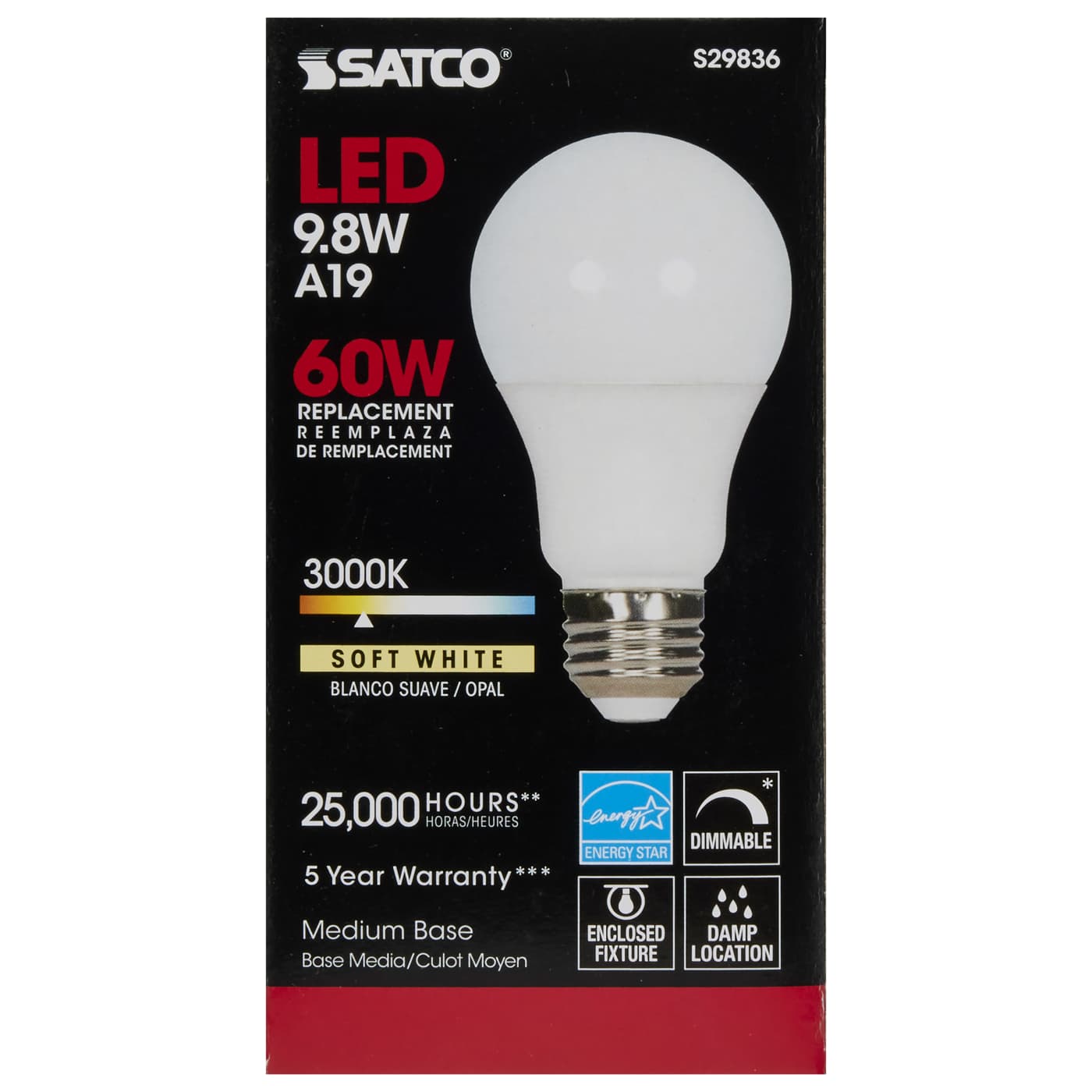 9.8A19/OMNI/220/LED/30K - S29836