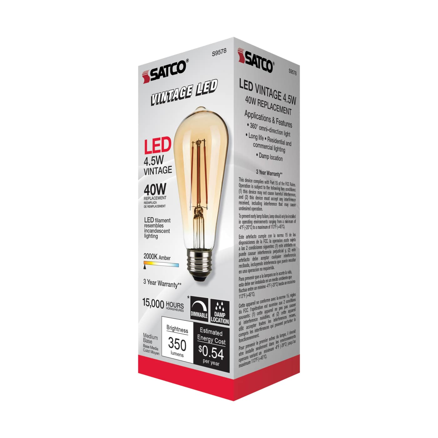 4.5ST19/AMB/LED/E26/20K/120V - S9578