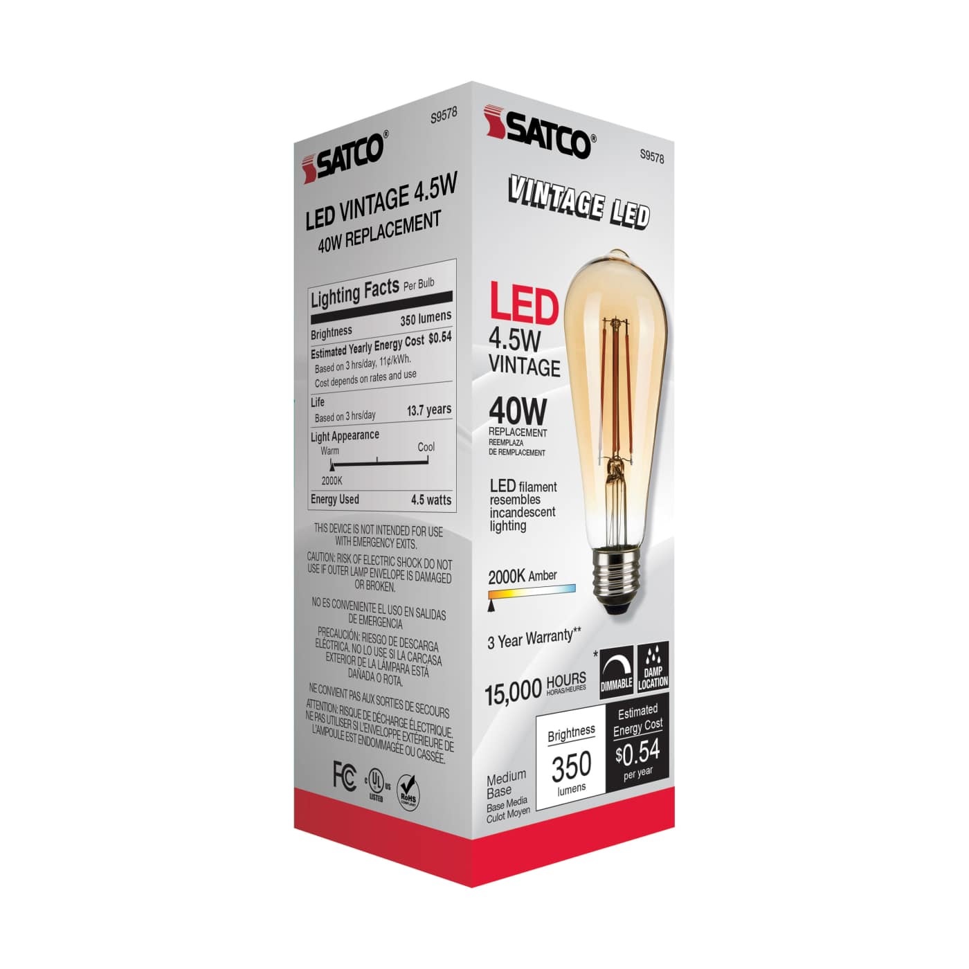4.5ST19/AMB/LED/E26/20K/120V - S9578