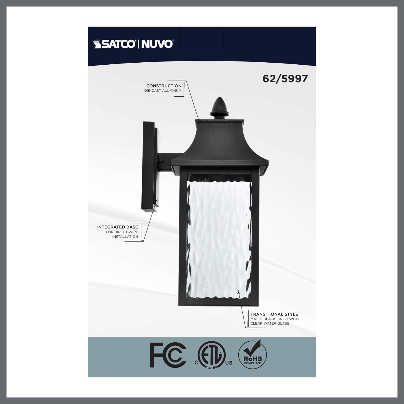 AUSTEN 1LT OUTDOOR SM WALL - 62-5997