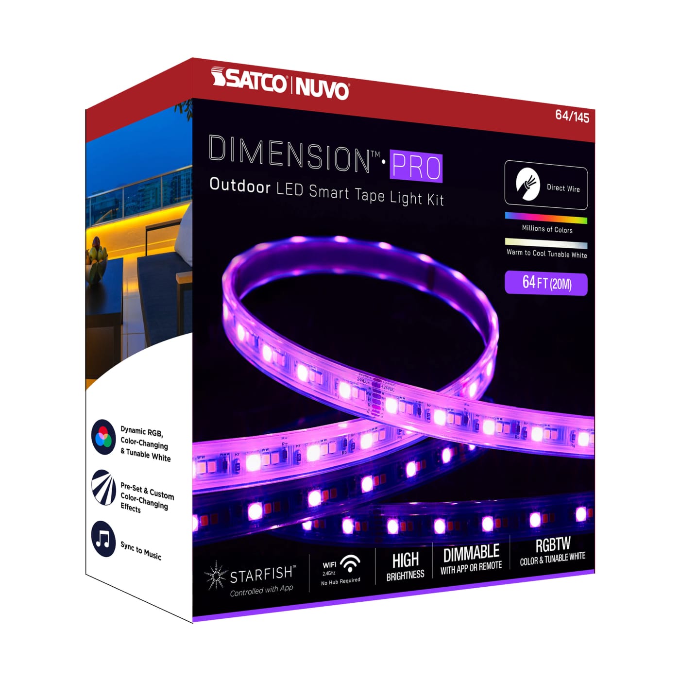 TAPE/RGBTW-HO/IP65/JBOX/SF/64' - 64-145