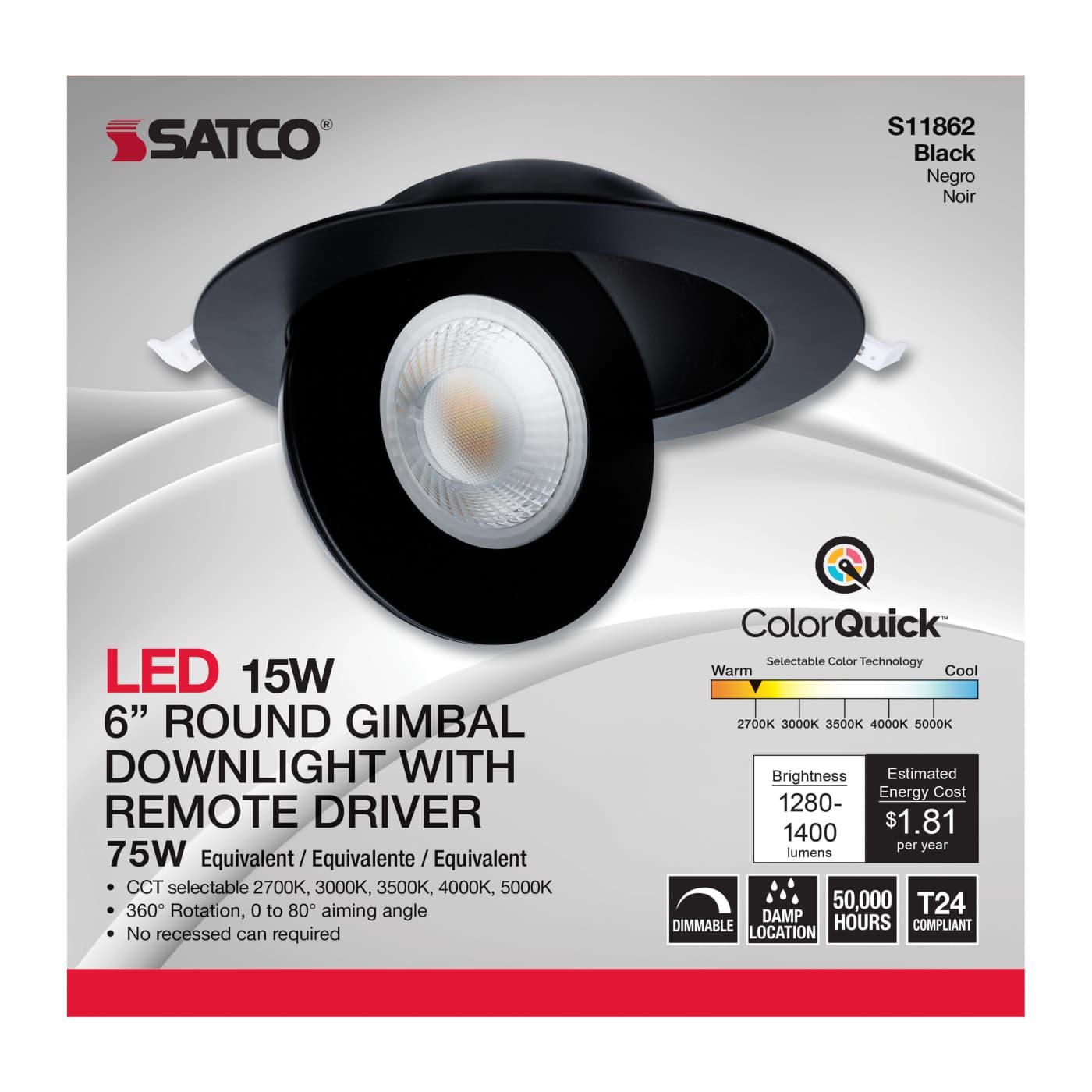15WLED/GBL/6/CCT/RND/BLK - S11862