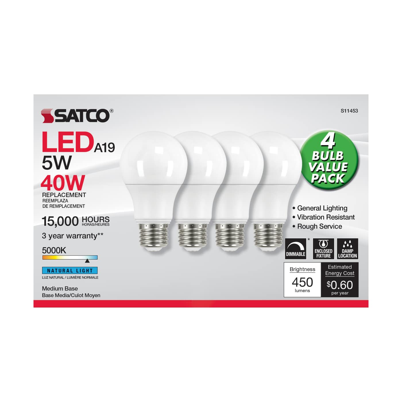 5A19/LED/850/120V/D/4PK - S11453