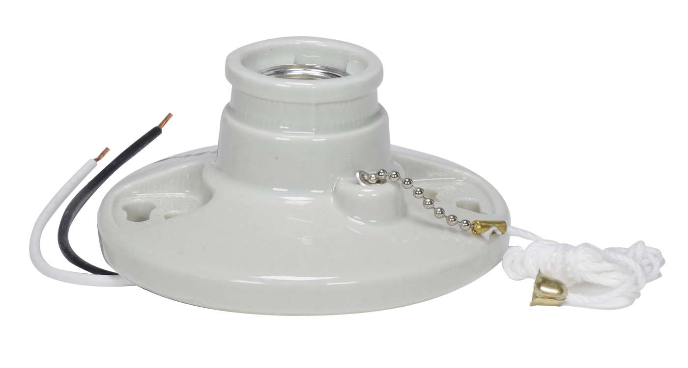 PULL CHAIN GLZ PORC CEILING - 90-2639