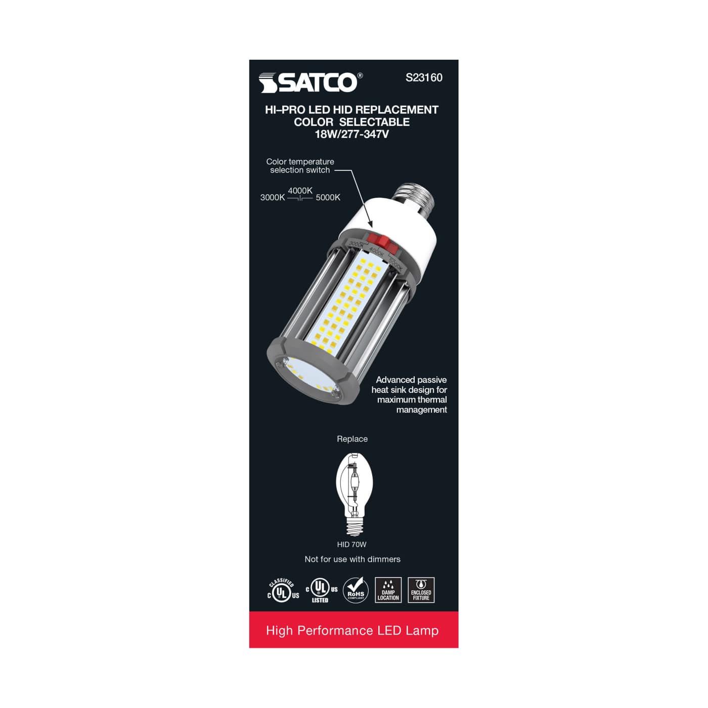 18W/LED/CCT/277-347V/E26 - S23160