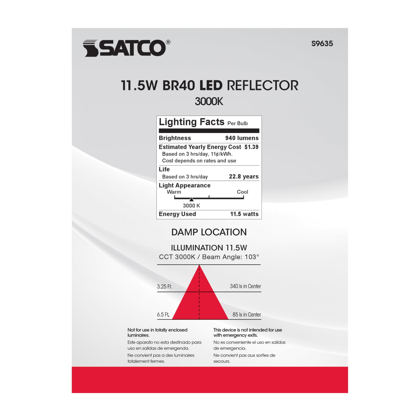11.5BR40/LED/3000K/940L/120V - S9635