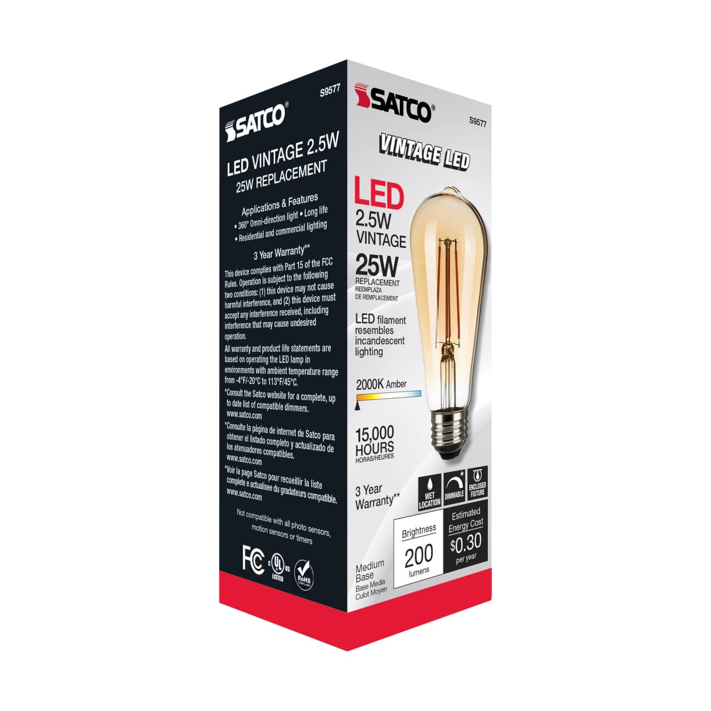 2.5ST19/AMB/LED/E26/20K/120V - S9577