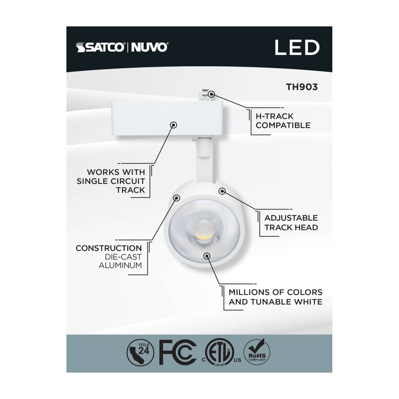 12W LED TRACK HEAD ROUND - TH903